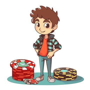 Bet Clipart Cartoon Style Boy Standing Standing Next To Poker Chips ...