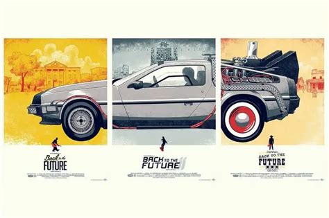 Back To The Future 1 2 3 Car Classic Movie poster Silk Fabric Wall ...