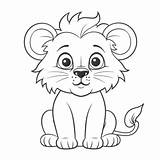 Hewan Belajar Singa Mewarnai Hutan Raja Sketsa Binatang Aslan Boyama  sketch template