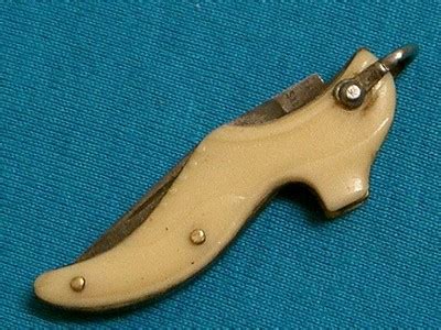 ANTIQUE GERMANY FIGURAL SHOE SHAPE PEN KNIFE KNIVES POCKET WATCH FOB PENKNIFE NR -- Antique ...