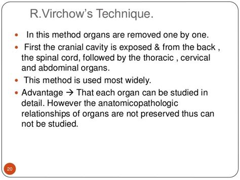 Procedure of autopsy