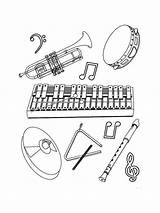 Musical Instruments Coloring Page Sketch sketch template