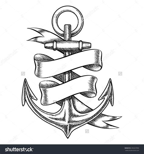 stock-vector-vector-hand-drawn-anchor-sketch-with-blank-ribbon-nautical-isolated-object-vintage ...