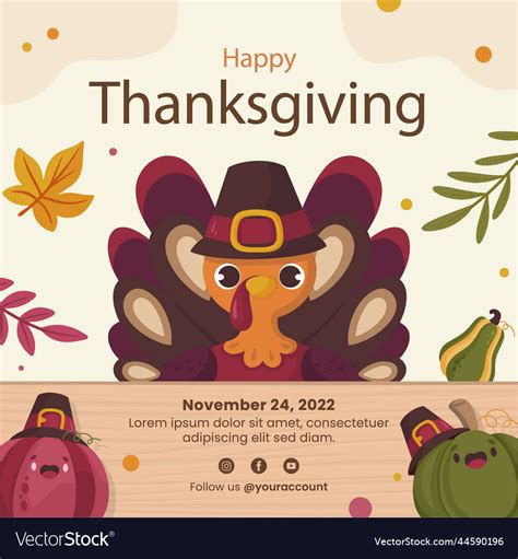 Thanksgiving celebration posts set Royalty Free Vector Image