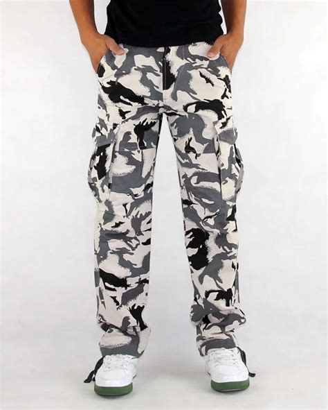 New 2015 Designer Snow Camouflage Baggy Cargo Pants Men Military Style ...