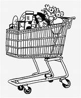 Grocery Cart Coloring Page sketch template