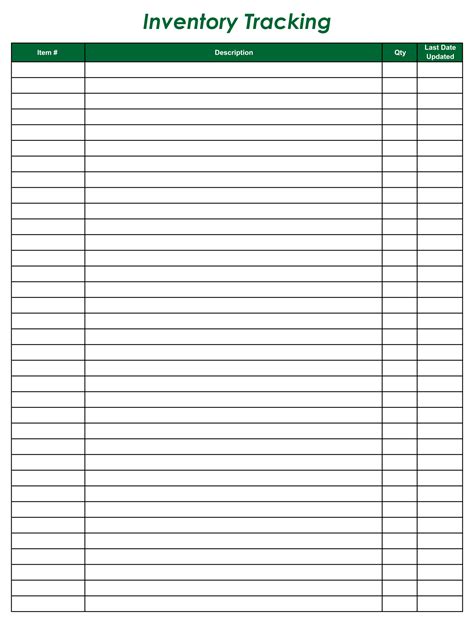 Inventory Log Sheet - 10 Free PDF Printables | Printablee | Notas, Organizadores, Organizacion