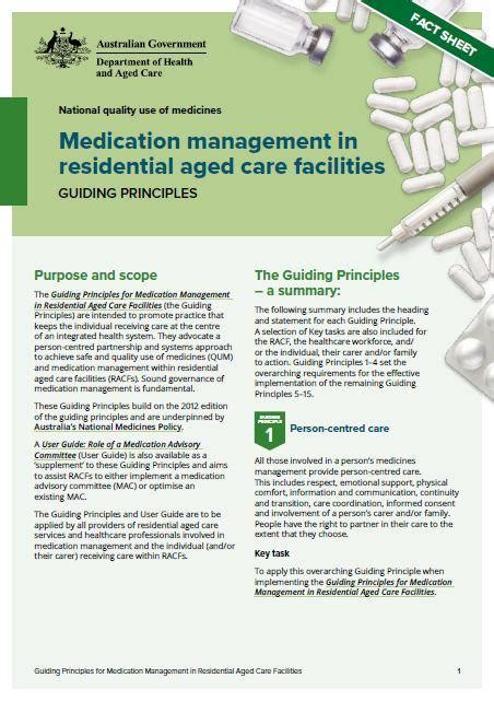 Fact sheet – Medication management in residential aged care facilities ...