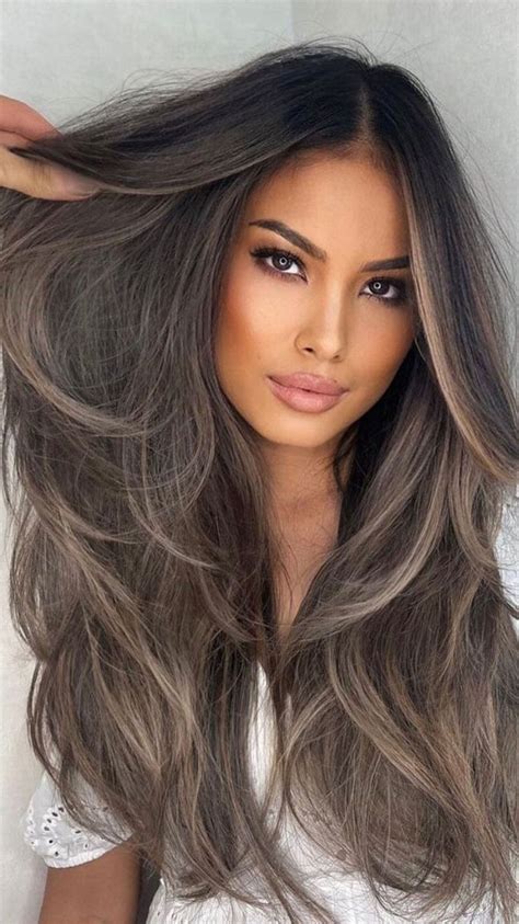 30+ Hair Colour Trends To Try in 2023 : Dark Ashy Long Hair