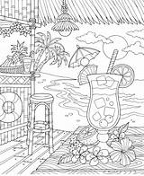 Tropical Scene Coloring Pages sketch template