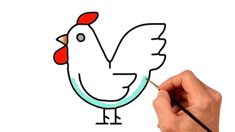 Easy How To Draw A Chicken Tutorial And Chicken Coloring Page 37F