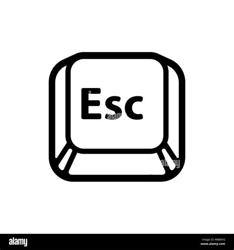 Tecla Esc (Escape) icono. Botón de teclado, en blanco y negro, símbolo ...