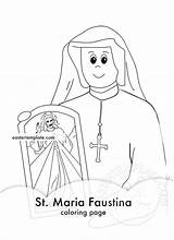 Saint Faustina  Easter Template sketch template