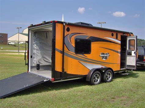 7x20 camper enclosed motorcycle cargo trailer toy hauler A/C work and play VRV | Cargo trailer ...