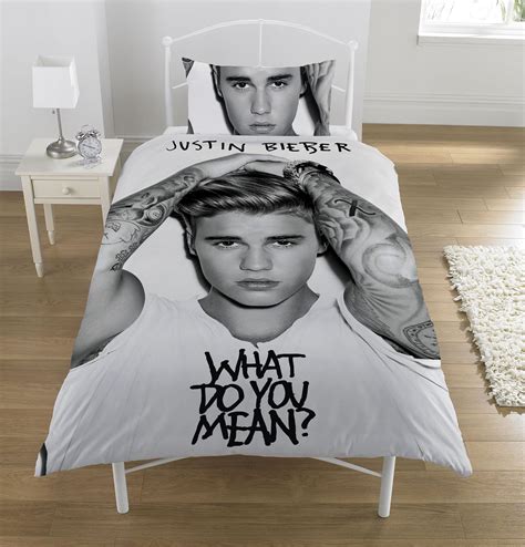 Justin Bieber WDYM Single Duvet Set, Polyester-Cotton, Multi-Colour: Amazon.co.uk: Kitchen & Home