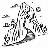 Climbing A Mountain Coloring Page · Creative Fabrica sketch template