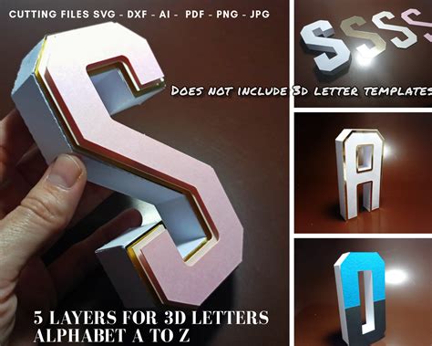 Layers for 3D Letters Svg Alphabet A to Z Only 5 layers for - Etsy España