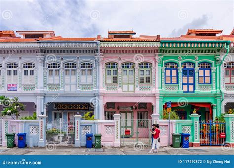 Colorful `Peranakan` House at Singapore. Editorial Photography - Image ...