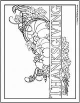 Happy Thanksgiving Cornucopia Coloring Pages sketch template