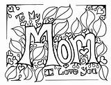 Mothers Day Coloring Page Mom Surrounded By Hearts And Leaves sketch template