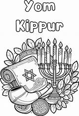 Creating A Yom Kippur Coloring Page Symbols Of The Holiday Shafar  sketch template