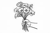 Hand Holding Flowers Coloring Page Graphic By Forhadx5 · Creative Fabrica sketch template