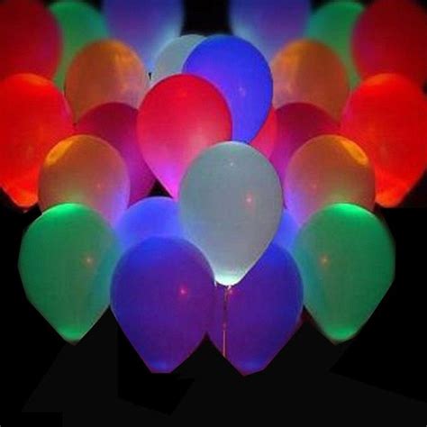 50-Pack LED Helium Balloons - Assorted Colors - Tanga