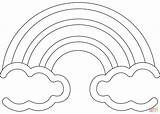 Rainbow With Clouds Coloring Page Pages sketch template