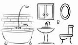 Modern And Clean Bathroom Coloring Page  Pages sketch template
