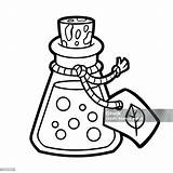 Coloring Book For Kids Elixir Bottle With A Magic Potion Stock  sketch template