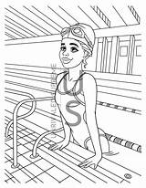 Swimmer Coloring Page Coloring PDF Lover Gift Swimmer  sketch template