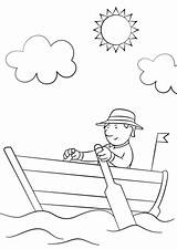 Man In Wooden Row Boat Coloring Page  Free Printable Coloring Pages sketch template