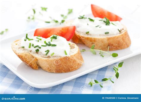 Baguette And Cream Cheese Stock Photo - Image: 19640500