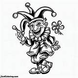 Jester Is A Popular Mardi Gras Character Coloring Page  For sketch template