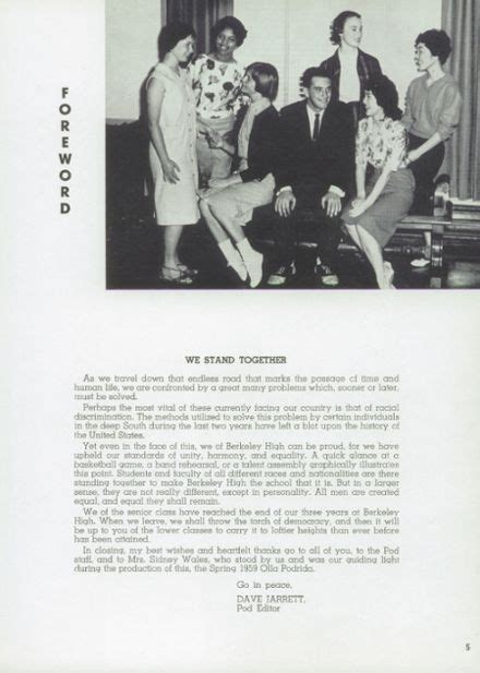 Explore 1959 Berkeley High School Yearbook, Berkeley CA - Classmates