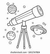 Telescope Coloring Page sketch template