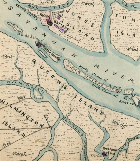 Savannah, Georgia Siege of Fort Pulaski Battle Map – Battle Archives