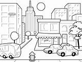 Coloring Town sketch template