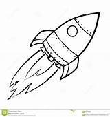 Rocket Coloring Ship Space Pages Drawing Outline Simple Kids Rockets  sketch template