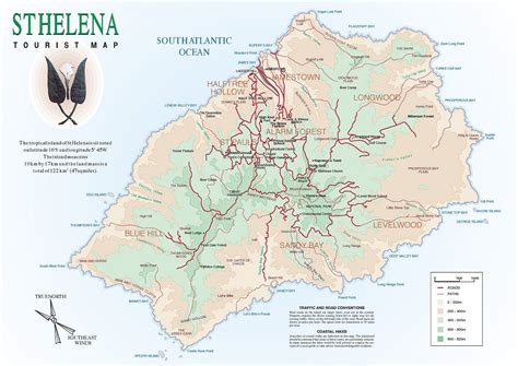 St Helena Tourist Map - St Helena • mappery | Tourist map, Map, St helena