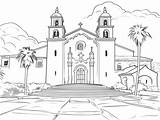 California Mission Coloring Project  Page sketch template