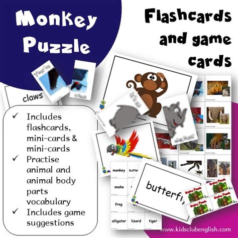 Monkey Puzzle Flashcards and Game cards