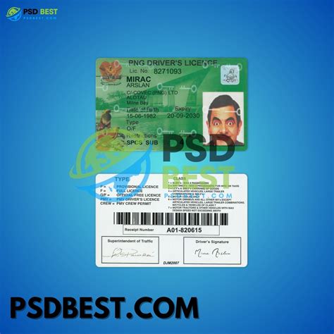 Papua New Guinea Driving License Fully Editable PSD Template - PSD BEST