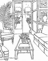 Interior Design Coloring Pages sketch template