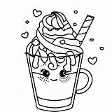 Cute Milkshake With Whipped Cream Coloring Page · Creative Fabrica sketch template