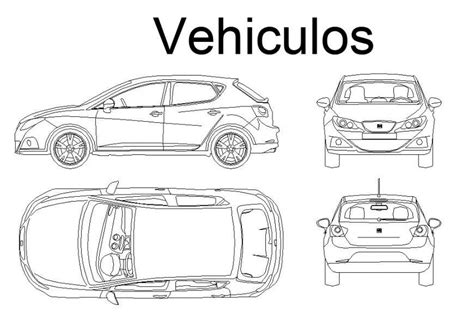 Car detail 2d view CAD vehicle blocks layout file in autocad format - Cadbull