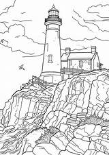 Lighthouse On A cliff  Architecture Cities And Houses Coloring Pages sketch template