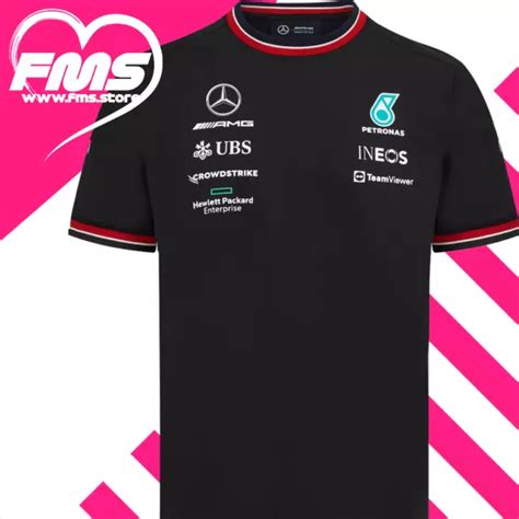 2022 MERCEDES AMG Petronas F1 Team Official Team Driver T-Shirt Black $50.44 - PicClick