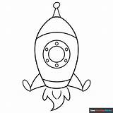 Easy Cartoon Space Rocket Coloring Page  Drawing Guides sketch template