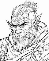 Orc Coloring Pages  Fantasy Creatures sketch template